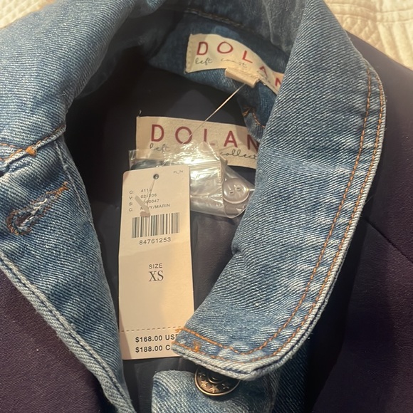 Anthropologie Dolan Navy Blazer XS with removable denim dickie. NWT. Sold out. - Picture 3 of 5